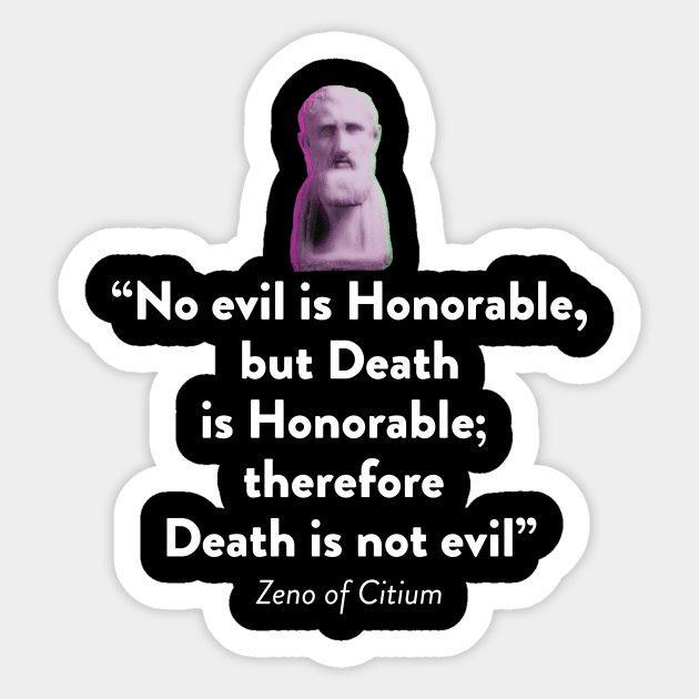 Stoic Quote from Zeno of Citium Sticker by emma17